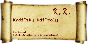 Krátky Károly névjegykártya