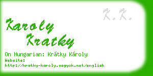 karoly kratky business card