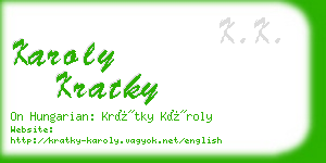 karoly kratky business card